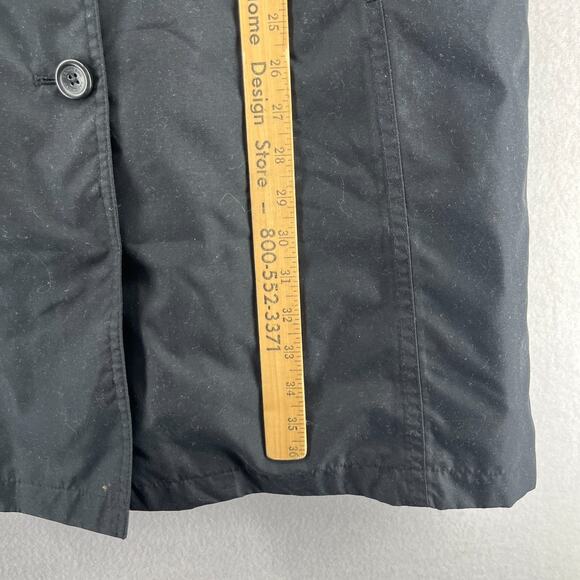LANDS END Coat Womens M Quilted Softshell Trench Raincoat Argyle Lined Black - Picture 14 of 16